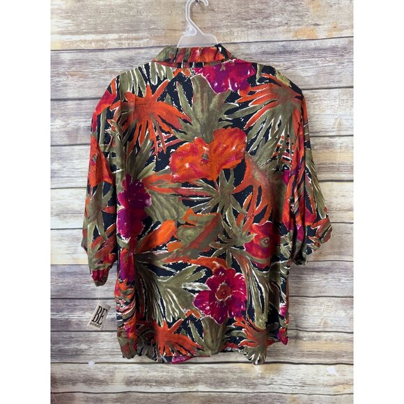 Basic Editions Woman Plus Size Shirt and Shorts Set 22W 24W Pink Floral Print NW - Picture 3 of 8